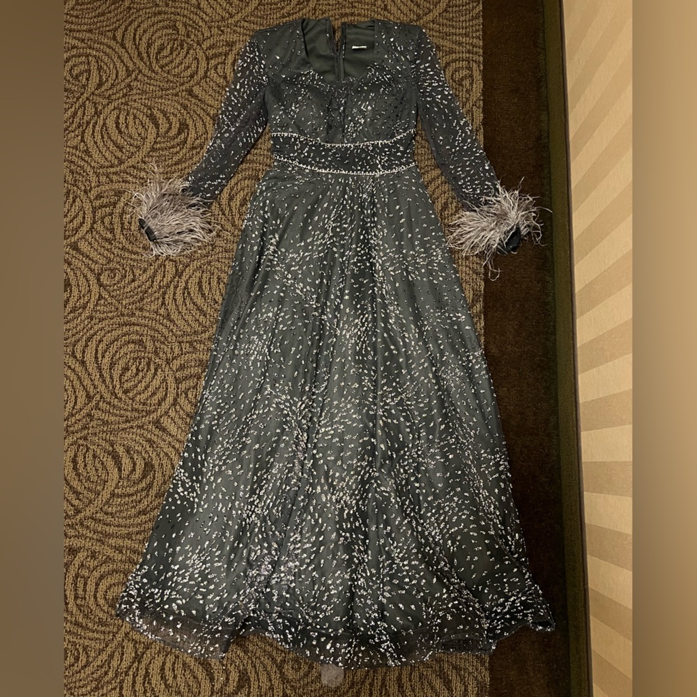 Elegant Dark Gray Evening Gown